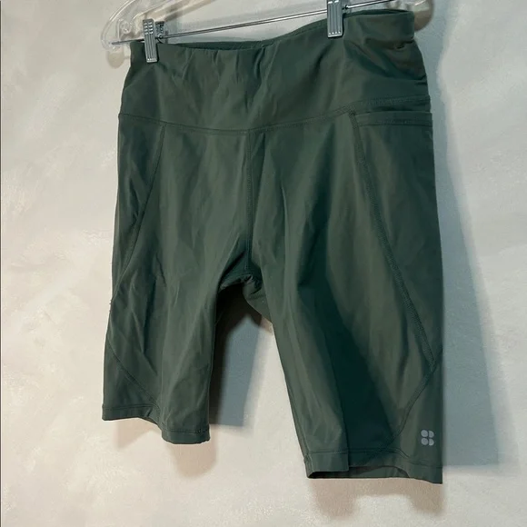 Sweaty Betty Power 9” Biker Shorts sage heath green Size L - Picture 3 of 9
